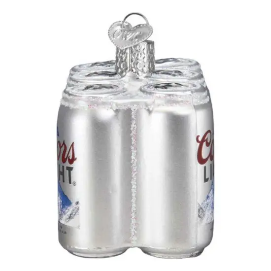 Old World Christmas 2.25 In Coors Light Six Pack Christmas Tree Ornament , Ornament Beer Can Silver {2}