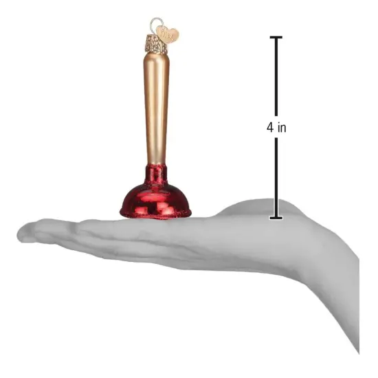 Old World Christmas 4.25 In Toilet Plunger Tree Ornament , Ornament Plumber Clog Multicolored {2}