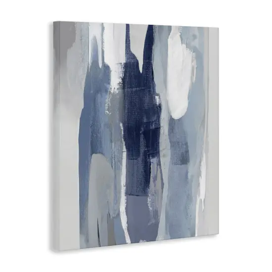 Stupell Industries Layers of Blue and White Abstract Movements Canvas Design By Jackie Hanson {3}