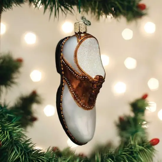 Old World Christmas 4.5 Inch Golf Shoe. Tree Ornament , Spike Leisure Sport White {3}