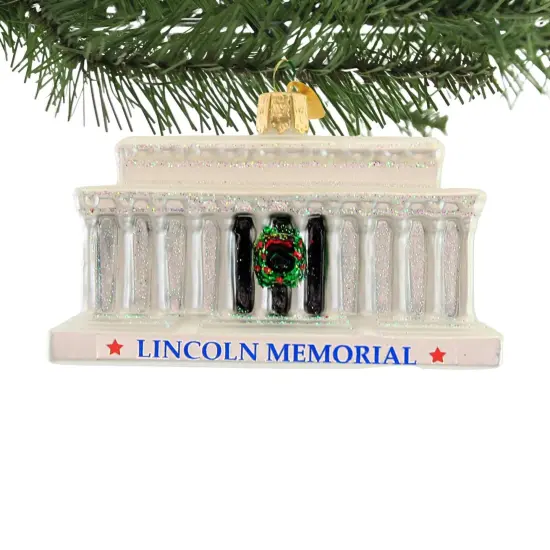 Old World Christmas 2.5 Inch Lincoln Memorial Tree Ornament , Ornament Honest Abe White {3}