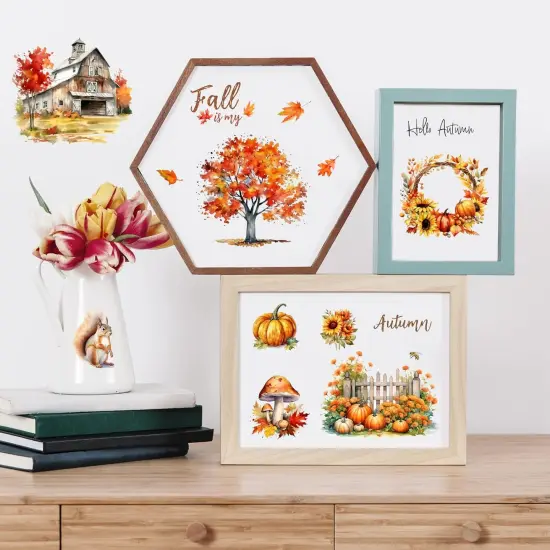 6 Sheets Fall Rub on Transfers for Craft {3}