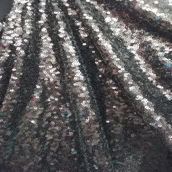 1 Yard Sparkle Black Sequin Fabric Polyester Decorative Craft Material 52/54 Inch {1}
