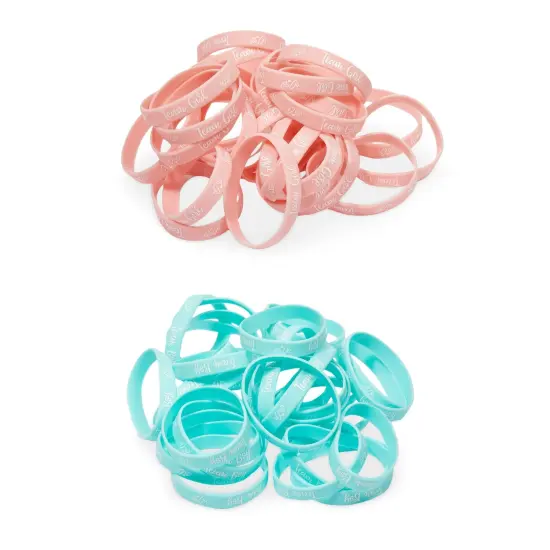 Gender Reveal Party Favor Bracelets, Beaded Necklaces, Team Boy or Girl (72 Pieces) Pink {6}