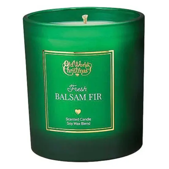 Old World Christmas 3.5 Inch Fresh Balsam Fir Scented Candle Christmas Flame Candle , Christmas Decor Green Pineapple Cedar Musk {1}
