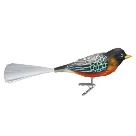 Old World Christmas 2.0 Inch Robin Christmas Tree Ornament , Clip-On Bird Ornament Multicolored {1}
