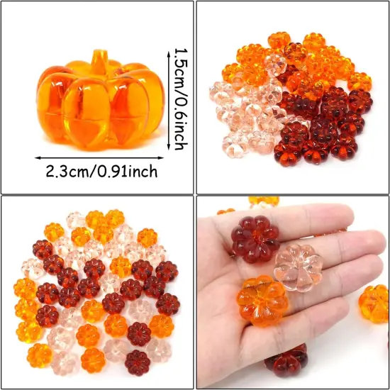 48PCS Acrylic Fall Decorations Acrylic Pumpkin Ornaments {2}