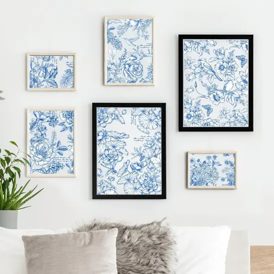 Blue Flower Rub on Transfers for Crafts - 6 Sheets {4}