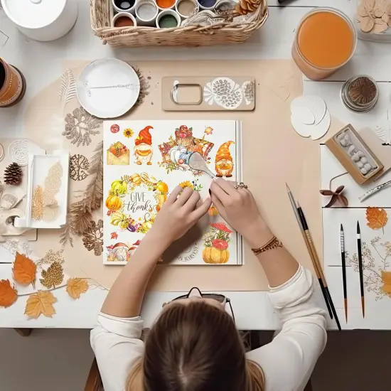 12 Sheet Thanksgiving Fall Rub on Transfers {5}