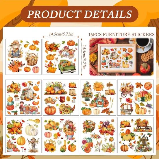 Fall Rub on Transfers for Crafts - 16 Sheets {3}