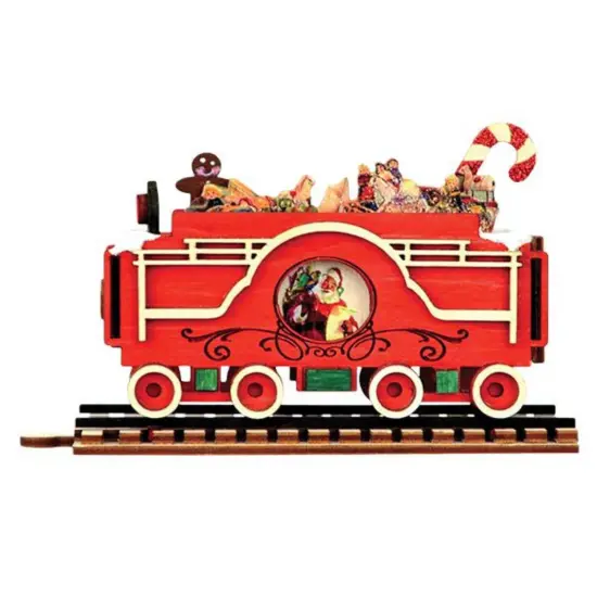 Ginger Cottages 2.75 In Santa's Np Express Tender Tree Ornament , Norht Pole Train Red {1}