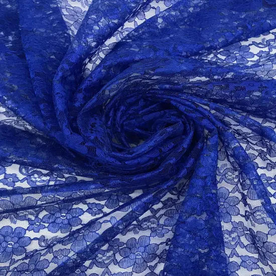 1 Yard Royal Blue Rachelle Lace Fabric For Table Runners Curtains Overlays Crafts Decor 58&Prime;-60&Prime; Wide {2}