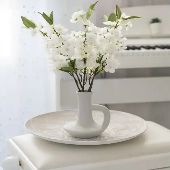 4pcs Artificial Cherry Blossom Stems Silk Peach Blossom Branches Long Stems for Vase Arrangements Home Wedding Table Decor Pink {7}