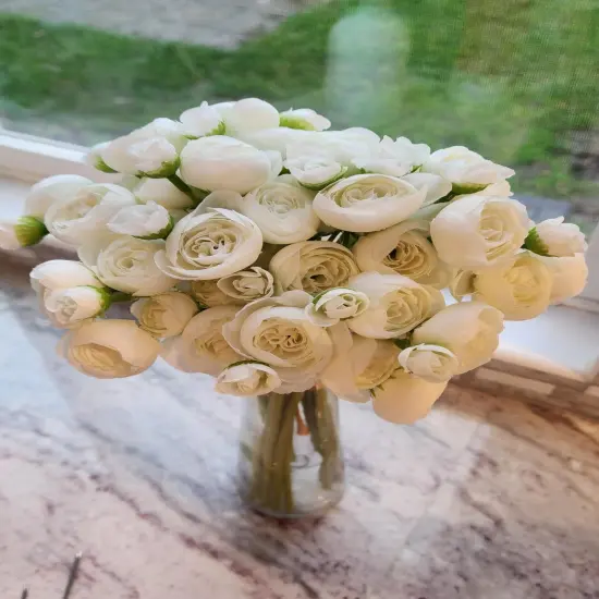 12pcs Ranunculus Artificial Flowers Faux Silk Mini Ranunculus Fake Rose Flowers Wedding Filler Flowers DIY Pink Bouquets, Centerpieces, Bridal Shower Decorations Arrangements {5}