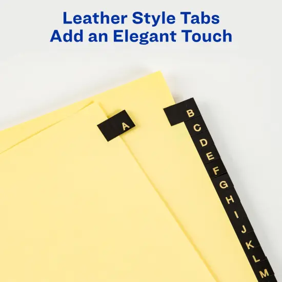 Avery A-Z Dividers for 3 Ring Binders, 25 Tabs per Set, Pre-Printed Black Leather Tabs (3 Sets of 21350) {2}