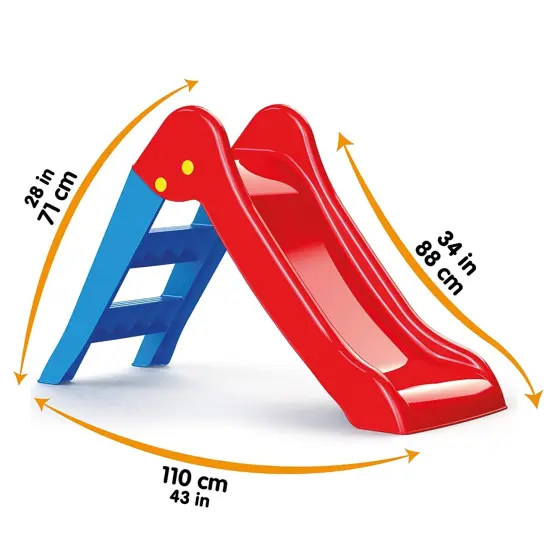 Dolu: My First Slide: Red & Blue - Indoor & Outdoor Toy, Foldable Slope, 2 Step Ladder, Durable Plastic, Playground Equipment, Toddlers & Kids Ages 2+ {5}
