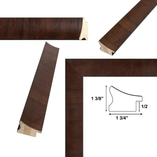 Contemporary Wood Grain Walnut Scoop Picture Frame 20x28 frame {5}