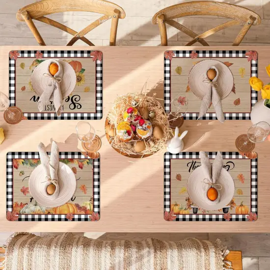Set of 6 Buffalo Plaid Fall Placemats {5}