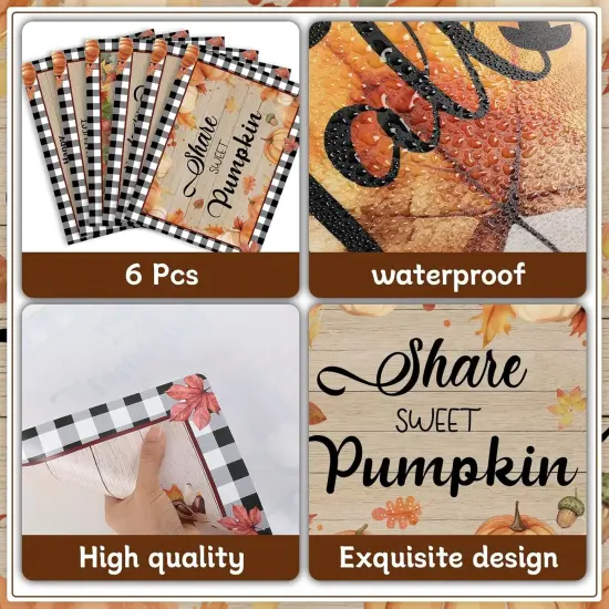 Set of 6 Buffalo Plaid Fall Placemats {3}