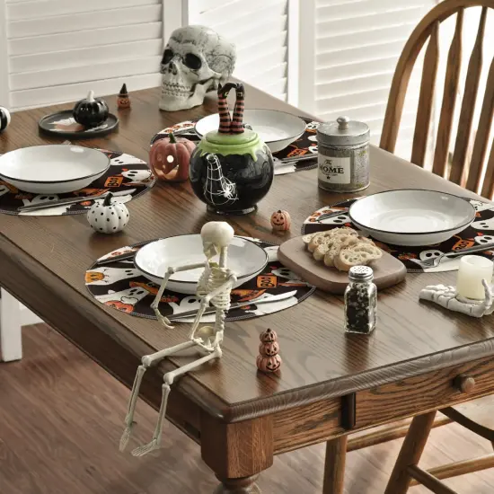 Spooky Ghost Halloween Round Placemats Set of 4 {3}