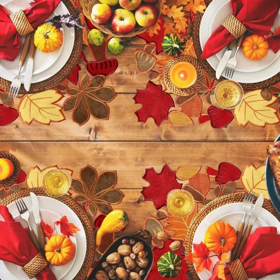 Set of 6 Fall Maple Leaves Placemats - 11 x 17 Inch {3}