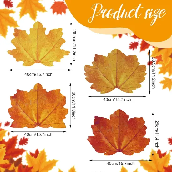 8 Pieces Thanksgiving Fall Maple Leaf Placemats - 11 x 15.7 Inch {3}