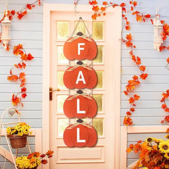 33 Inch Fall Decoration Fall Door Sign (Orange) {2}