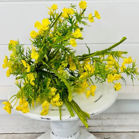 Vibrant and Lifelike: 21"H Artificial Yellow Sedum Filler Bush-63283YW {3}