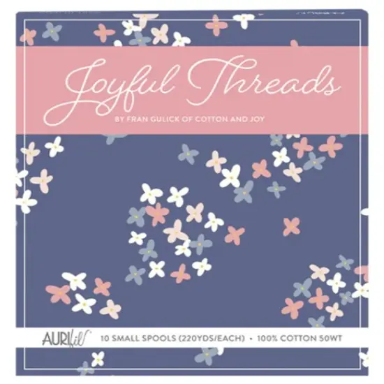 Aurifil Joyful Threads Thread Set by Fran Gulick | (10 50wt Cotton Small Spools.) {1}