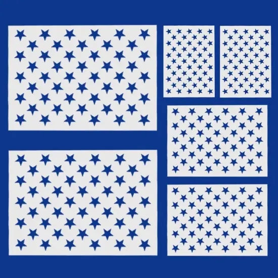 6 Pieces Patriotic 50 Star Stencils (3 Sizes) {1}