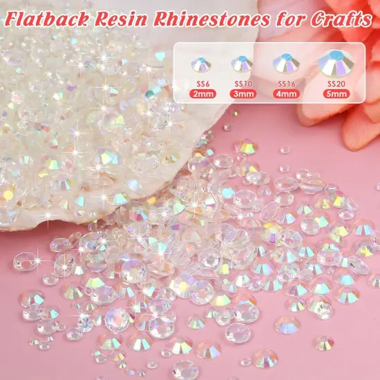 14000Pcs 14 Colors Flat Back Rhinestones with B7000 Glue - Multicolor {3}