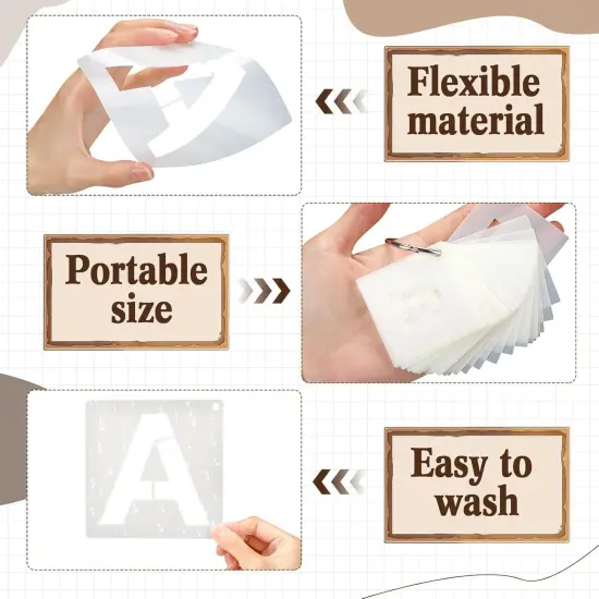 108 Pcs Letter and Number Stencils 3 Sizes 1, 3, 5 Inch Alphabet Number Templates {2}