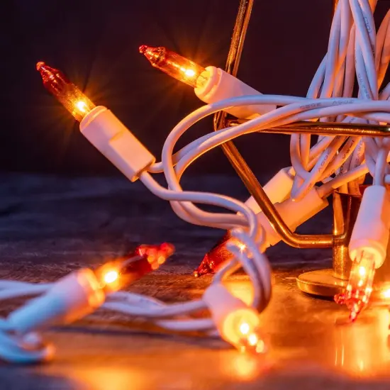 Pack of 2 Strands Orange Christmas String Lights - 21 Ft, 100 Count {3}