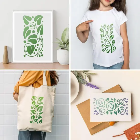 16 Pieces Leaf Painting Stencils Reusable Plant Stencil Spring Summer {5}