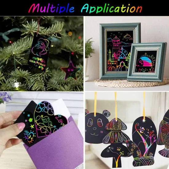 Rainbow Magic Scratch Off Paper Black Scratch Sheets {3}