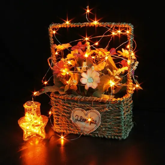 6 Pack Orange Fairy String Lights - 3.3ft, 20 LED {2}