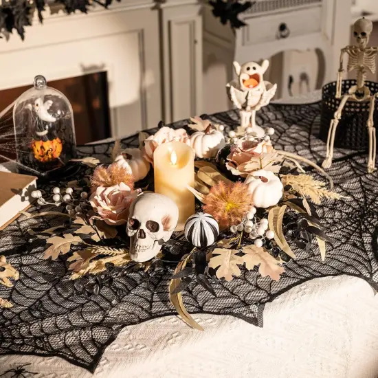 Halloween Wreath for Front Door with Lights {5}