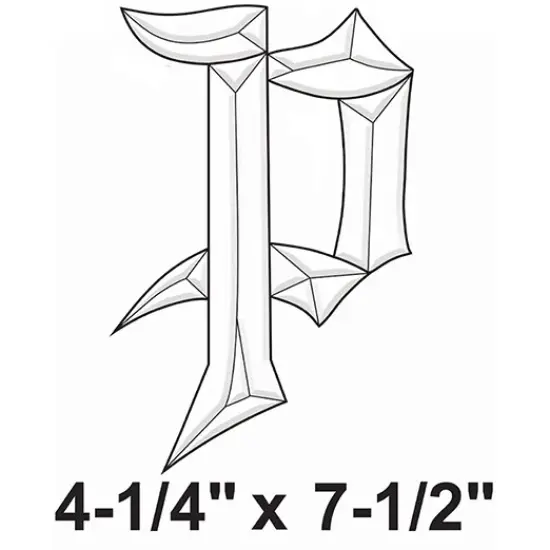 4-1/4" x 7-1/2" Exquisite Clear Glass Letter P Bevel Cluster BLP {2}