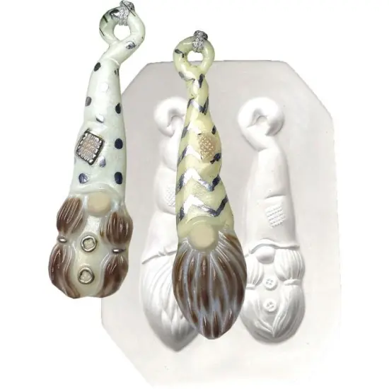 8" x 5.5" x 1.5" Two Gnome Ornaments Glass Fusing Kiln Mold {1}