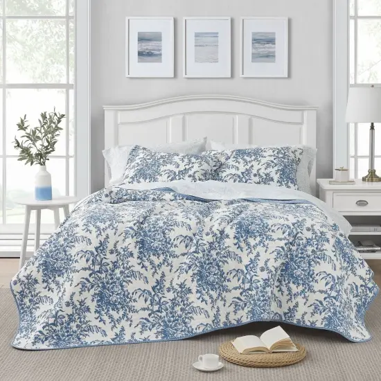 3 Piece Cotton Quilt Set with Floral Bohemian Design and Reversible Lightweight Bedding for All Seasons {5}