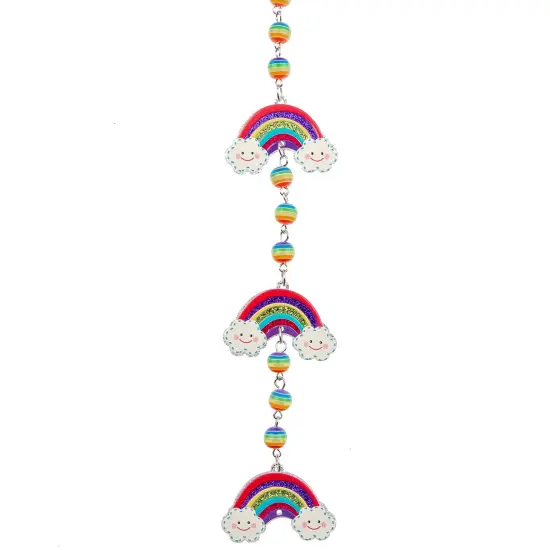 John Bead 7in Acrylic Rainbow with Clouds Bead Strand {1}