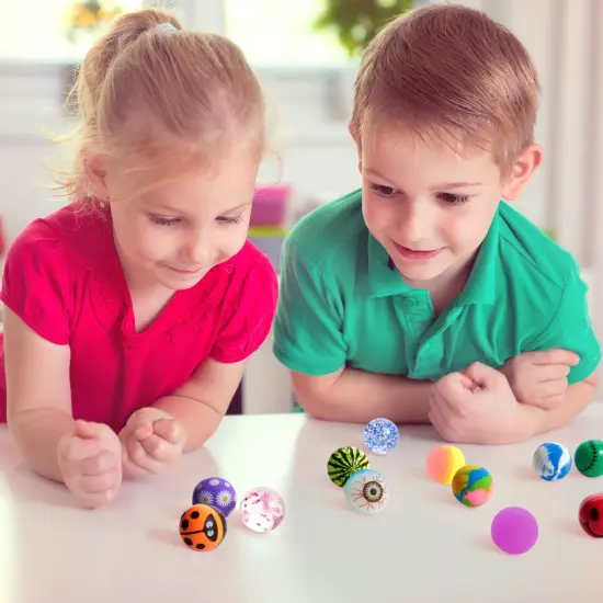 100 Pack Bouncy Balls for Kids Ages 5-14 Bulk - 1.25 in/ 32mm Large Rubber Bouncing Balls for Birthdays, Prizes, Gifts {5}