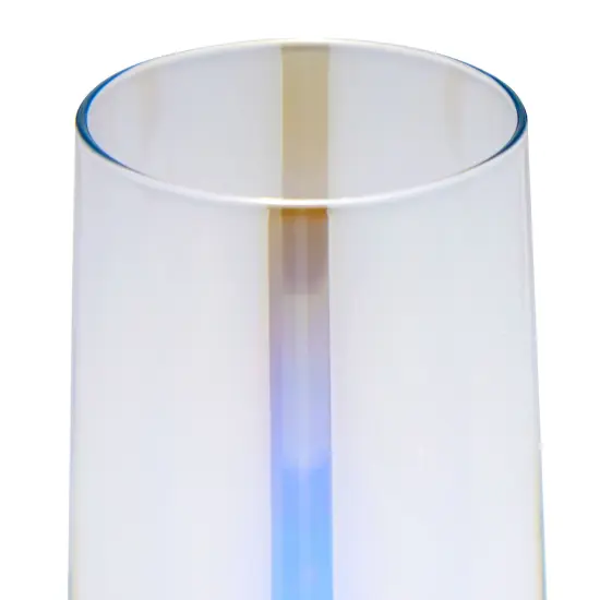 4 Pack Iridescent Champagne Flutes, Stemless Wine Glasses for Cocktails, Mimosas, Bars (10 oz) Clear {6}