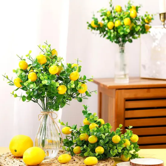 12 Pack Lemon for Decoration Fake Lemon Branches Artificial {3}