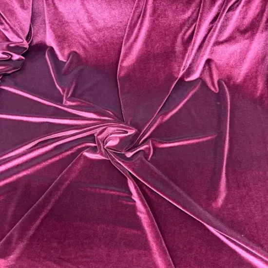 1 Yard Supple Stretch Velvet Fabric for Interiors & Special Events 58/60" Width Burgundy {1}