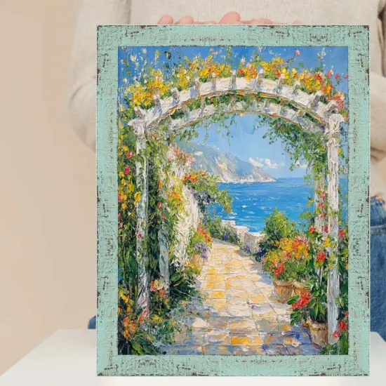 Slim Teal Seaspray Chabi Chic Farmhouse Barnwood Rustic Picture Frame 40x50 frame {7}