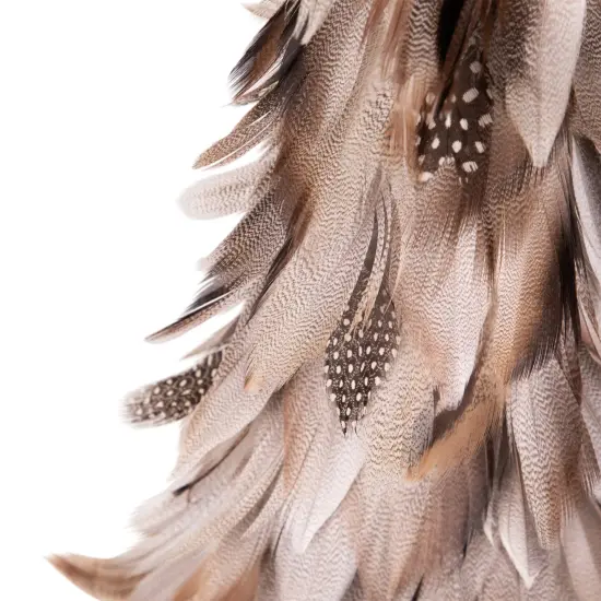 Northlight Layered Feather Cone Tree Christmas Decoration - 15.5" - Brown and Gray {6}