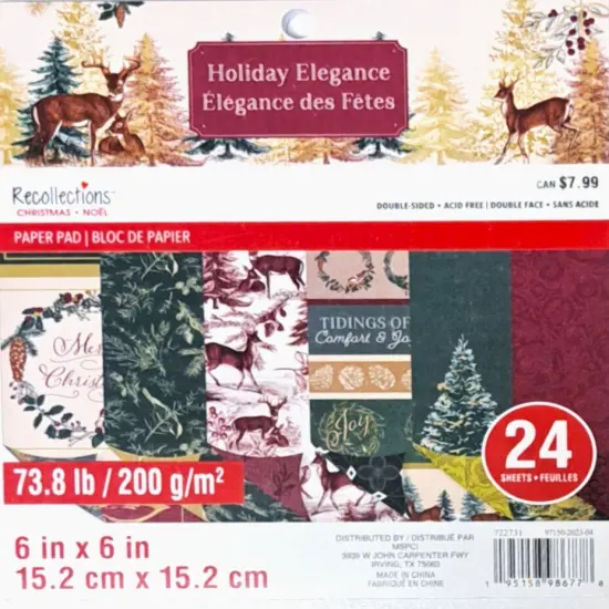 Recollections Christmas Holiday Elegance 6x6 Paper Pad {1}