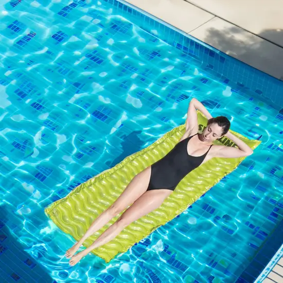Swim Central 72" Inflatable Lime Green Bubble Swirled Swimming Pool Air Mattress Float {3}