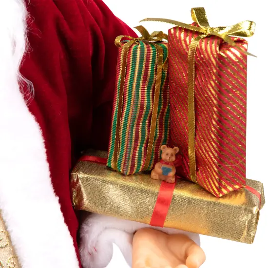 Northlight Holly Berry Santa Claus with Presents Christmas Figure - 36" Red {7}